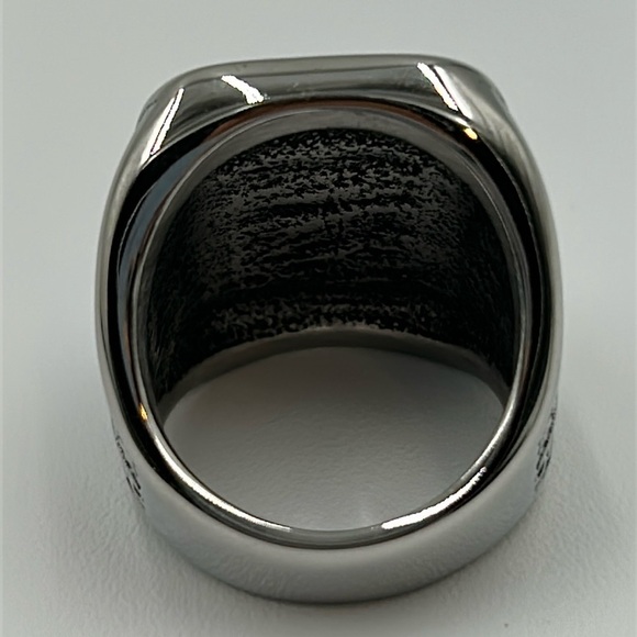 2143- Black Handmade Natural Stone Men's Ring Size 12.5 NWT - Picture 6 of 9